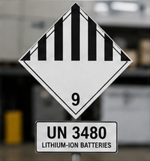 ADR Class 9 miscellaneous dangerous goods label for lithium battery transport