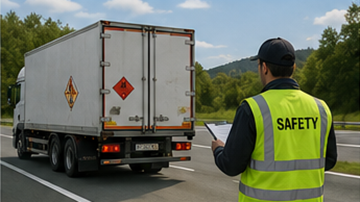 Safe ADR logistics operation showing compliance and dangerous goods risk management